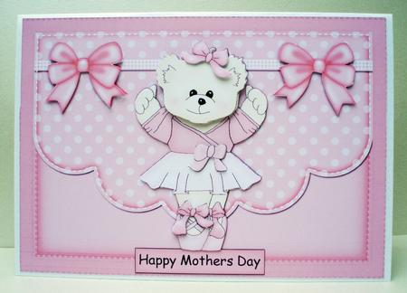 A5 Ballet Teddy Quick Card N 3D Decoupage by Audrey Brown clifford