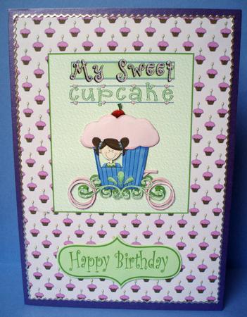 My Sweet Cupcake Card Front by Audrey Brown clifford