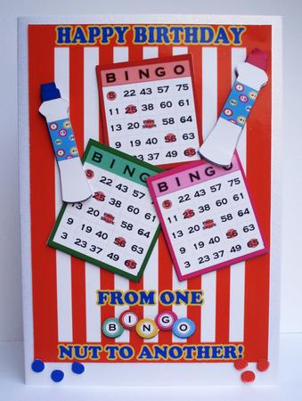 Bingo Nut Birthday Card by Audrey Brown clifford