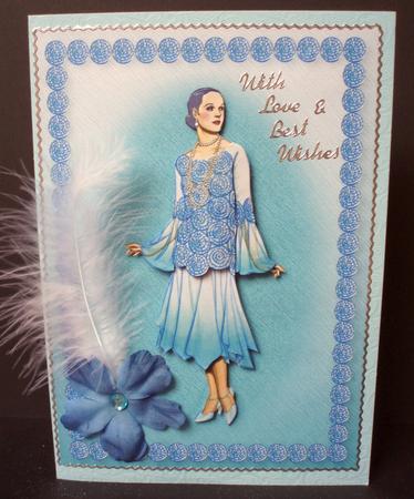 Lady in Blue Card Front by Audrey Brown clifford
