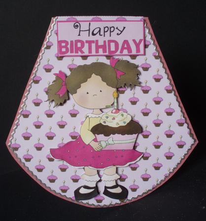 Happy Birthday Cup Cake Girl Wobble by Audrey Brown clifford