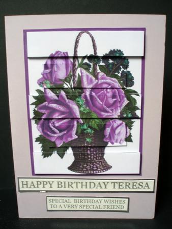 Pink Rose Flower Basket Stacker by Audrey Brown clifford