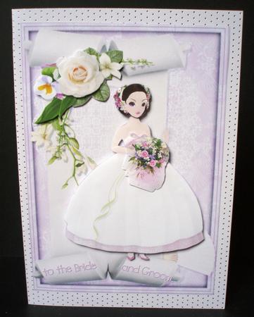 Flower Bride or Bridesmaid Card Front by Audrey Brown clifford