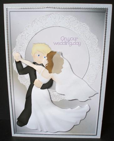 Wedding 1 Couple Dancing Quick Card Front with Decoupage by Audrey Brown clifford