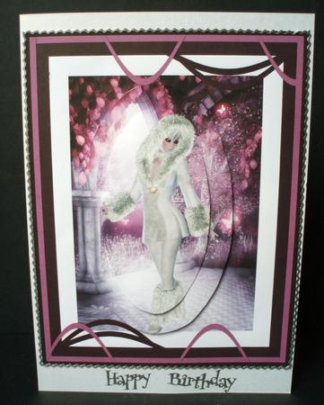 Pink Wave Frame Snowtime by Audrey Brown clifford