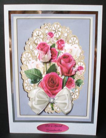 Special Pale Pink Roses with Silver for a Special Lady Moth by Audrey Brown clifford