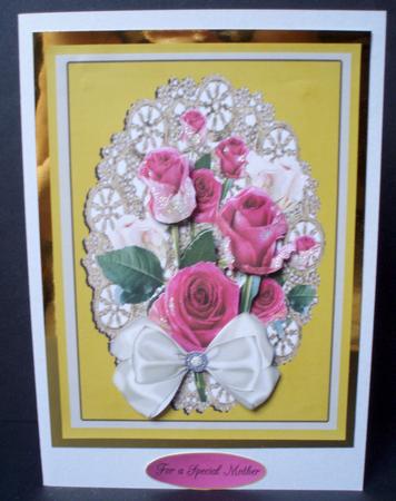 Special Pale Pink Roses Withgold for a Special Lady Moth by Audrey Brown clifford