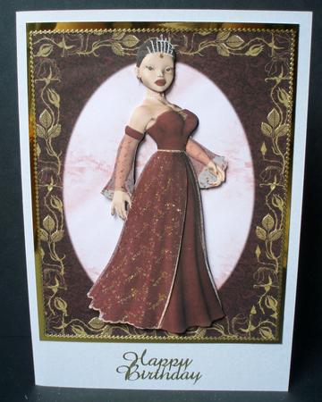 Elegant Princess in Red Decoupage by Audrey Brown clifford