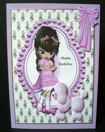 Little Madam, with Pink Poodle by Audrey Brown clifford