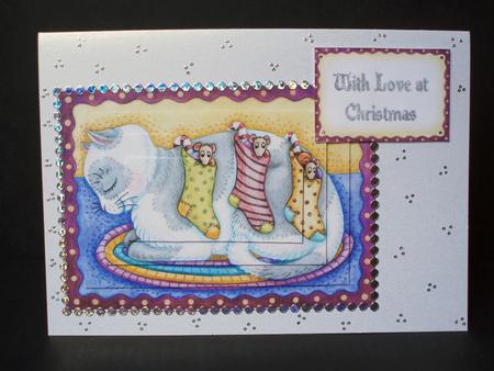 Furbabies at Christmas Pyramid by Audrey Brown clifford