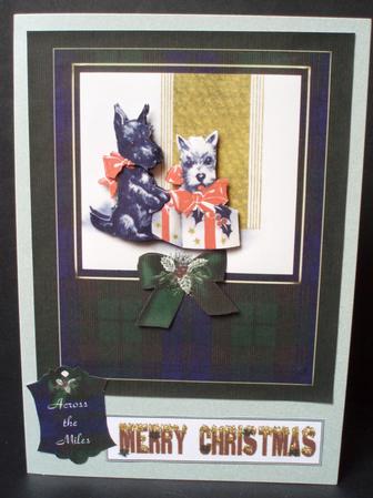 Scottish Themed Xmas Card Front by Audrey Brown clifford