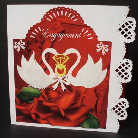 Fancy Red Engagement Card by Audrey Brown clifford