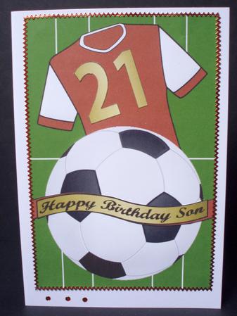 Football Fan in Red & White by Audrey Brown clifford