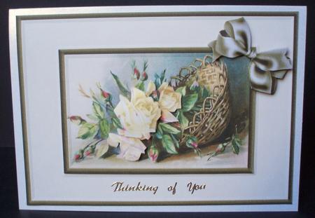 Yellow Roses in Basket Quick Card by Audrey Brown clifford