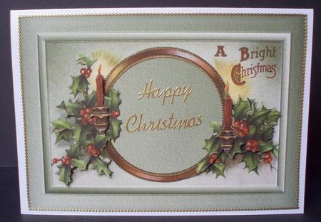 Candles & Holly Quick Card by Audrey Brown clifford