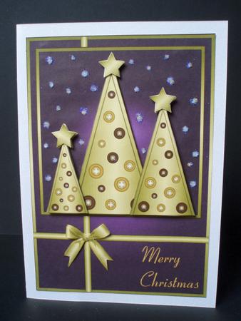Button Christmas Trees Decoupage Burgundy by Audrey Brown clifford