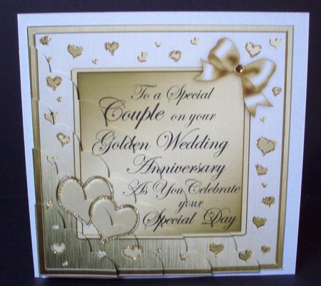 Golden Wedding Anniversary Scallop Corner Side Stacker Toppe by Audrey Brown clifford