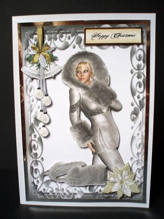 Pretty Lady Dressed in Silver Fur by Audrey Brown clifford