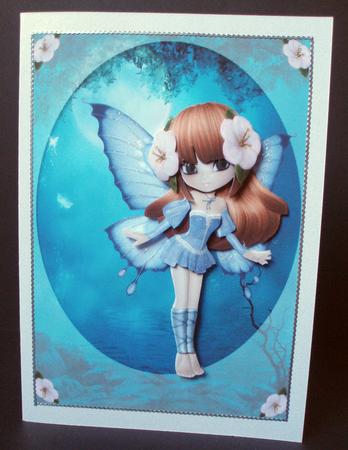 Blue Fantasy Fairy Decoupage by Audrey Brown clifford