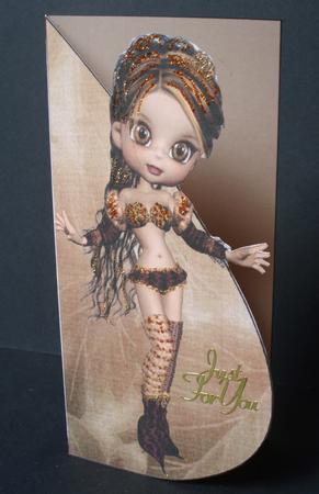 Autumn Elf Teardrop Card by Audrey Brown clifford