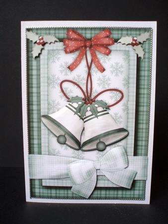 Christmas Bells 4 - A5 Card Front with Step by Step by Audrey Brown clifford