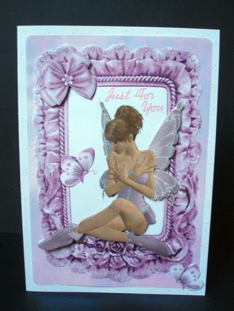 Beautiful Faerie in Pink Frill Frame by Audrey Brown clifford