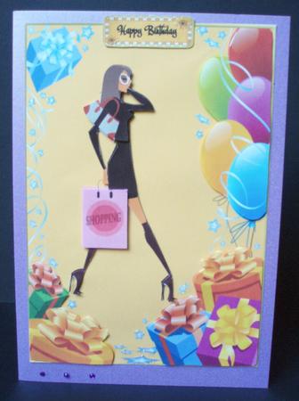 Fashion Shopper Decoupage Card by Audrey Brown clifford