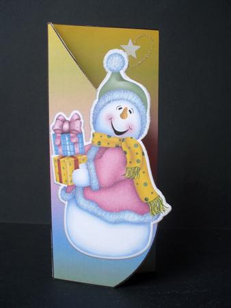 Cheerful Snowman Tear Drop by Audrey Brown clifford