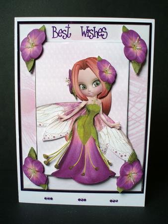Flower Fae Fuschia Decoupage 1 of 2 by Audrey Brown clifford