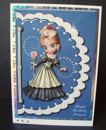 Happy Birthday Princess Card Topper by Audrey Brown clifford