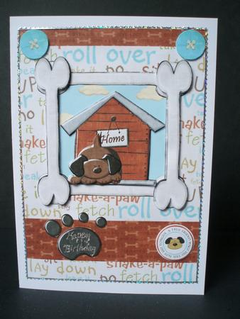 In the Doghouse Decoupage Card Front by Audrey Brown clifford