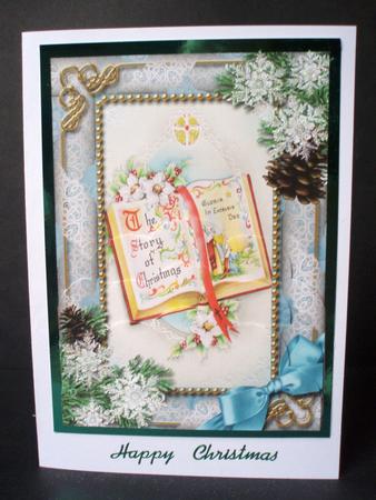 Christmas Book Snow One Edge Scallop Bottom 7x5inch Stacker by Audrey Brown clifford