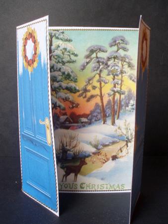 Pretty Woodland Scene with Deers Gatefold by Audrey Brown clifford