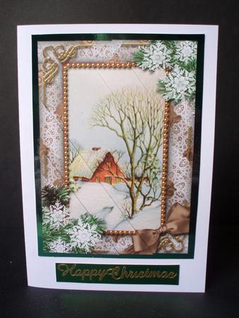 Christmas Scene Snow 7x5inch Triangle Duo Corner Stacker by Audrey Brown clifford