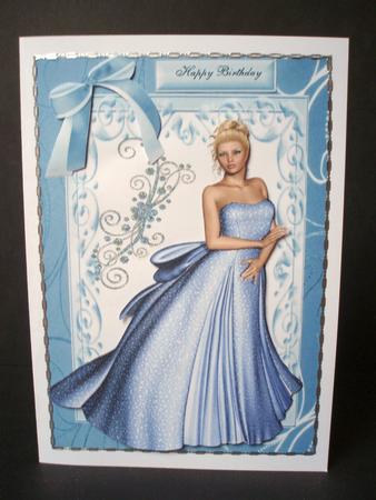 Elegant Lady in Silver Blue Gown by Audrey Brown clifford
