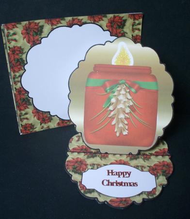 Pretty Edge Easel Card Kit Christmas Candle - Red by Audrey Brown clifford