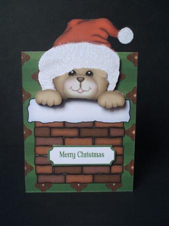 Christmas Bear in Chimney by Audrey Brown clifford