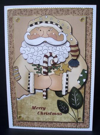 Country Santa Card Topper by Audrey Brown clifford
