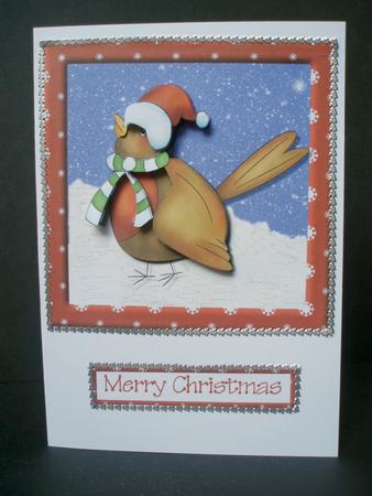 Cute Robin Decoupage Quick Card Front by Audrey Brown clifford