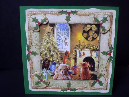 Christmas Day & Santa's Been 8" x 8" Quick Square Card by Audrey Brown clifford