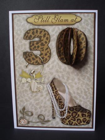 3D 30th Embellishment 3 and Card Front by Audrey Brown clifford