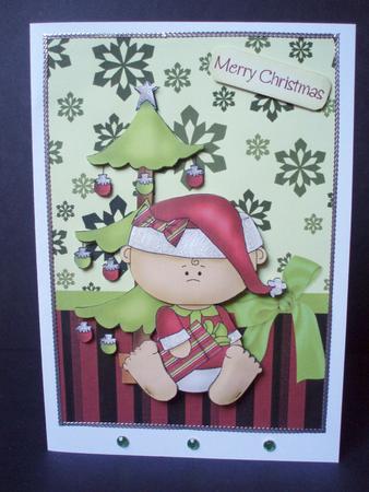 Christmas Kid Card Front by Audrey Brown clifford