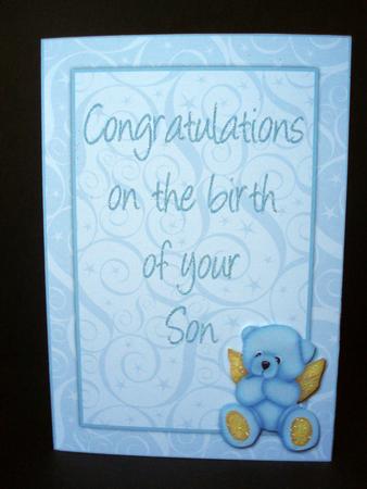 Super Cute New Baby Boy Quick Card by Audrey Brown clifford