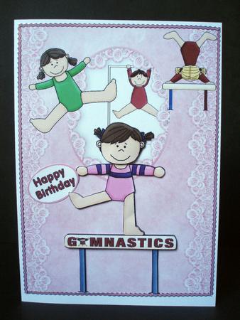Gymnastics Birthday or Well Done Card by Audrey Brown clifford