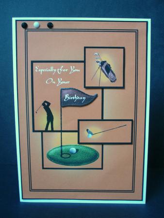Golfing Card Front by Audrey Brown clifford