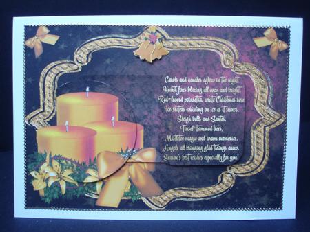 Christmas Candles Scene and Poem with Toppers by Audrey Brown clifford