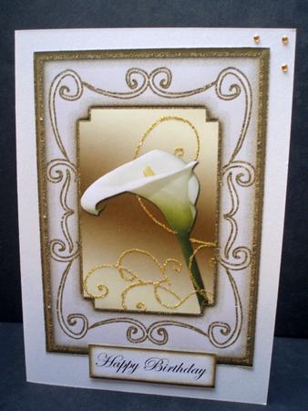 White Calla Flower in Vintage Frame by Audrey Brown clifford