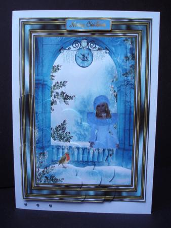 Christmas Arch Scene Wavey Edge Corner Stacker by Audrey Brown clifford