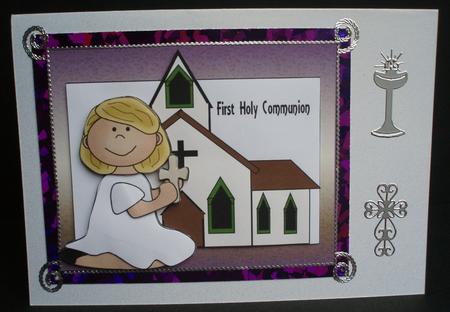 First Holy Communion Girl Kneeling by Audrey Brown clifford