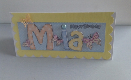 Birthday Mia Large Dl Quick Card 3D Decoupage by Audrey Wilson